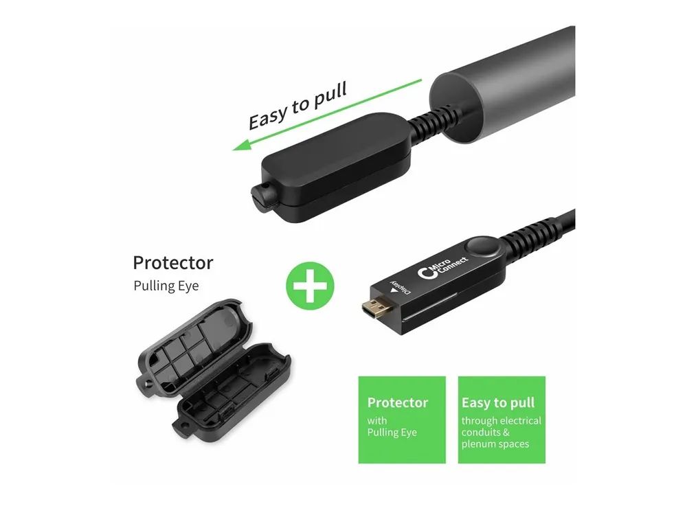 MicroConnect Premium - Kit HDMI-Kabel mit Ethernet - 40 m - Hybrid Kupfer/Kohlefaser - Schwarz - HAOC-Kabel (Hybrid Active Optical Cable)