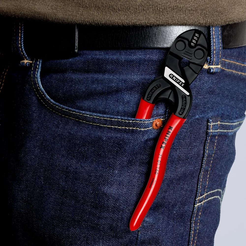 KNIPEX CoBolt® S Kompakt-Bolzenschneider mit Kunststoff überzogen schwarz atramentiert 160 mm