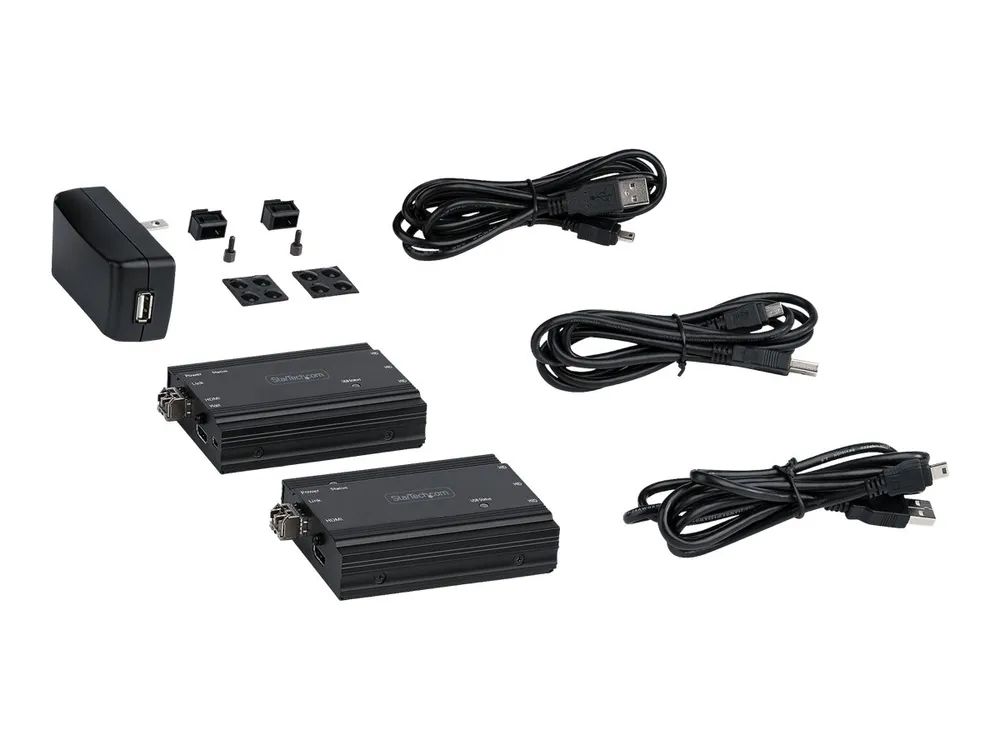 StarTech.com 4K HDMI LWL Extender - HDMI Video & USB Remote KVM Switch/Console Extender - bis zu 300m (MultiMode)
