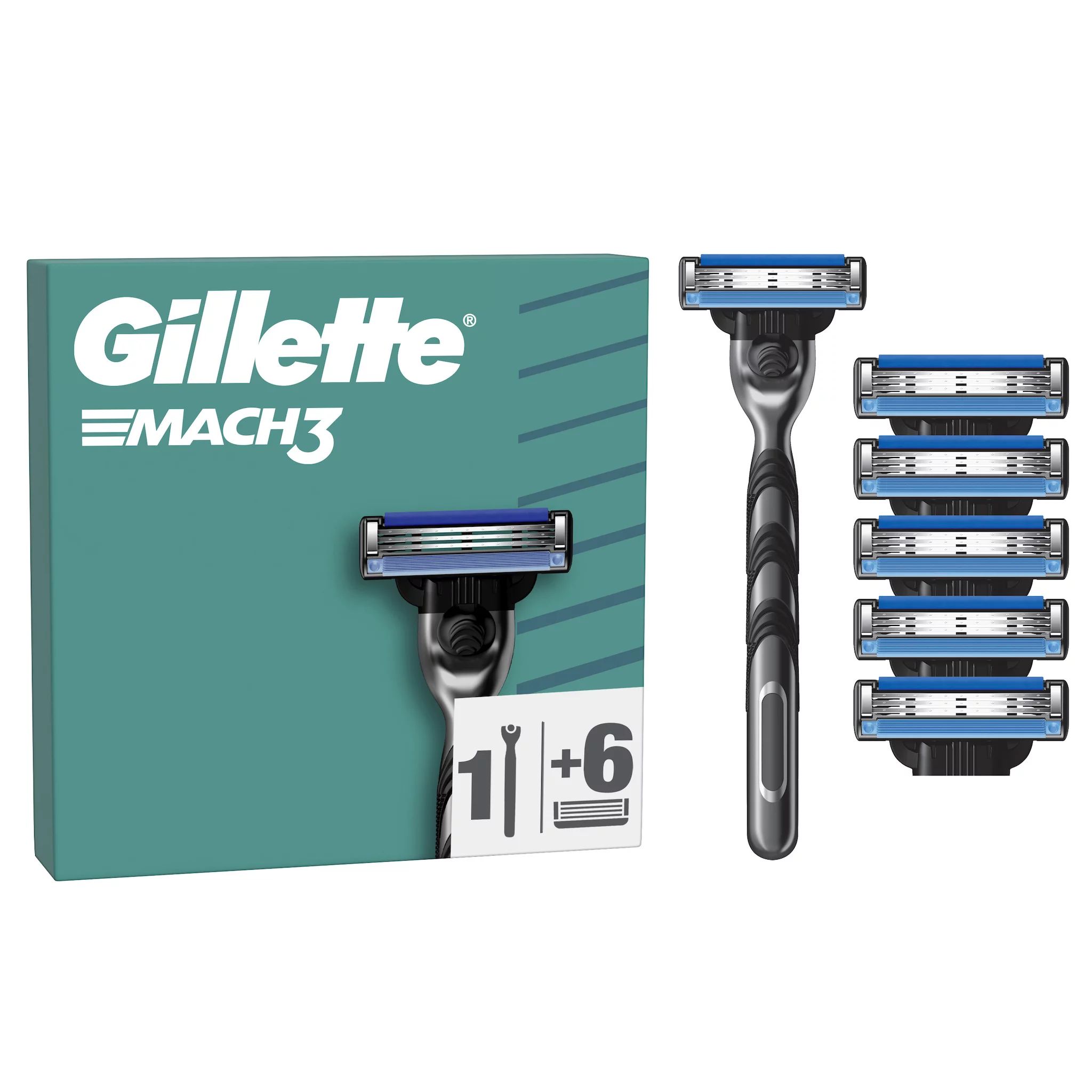 Gillette Mach3 Systemklingen 6er + Handstück