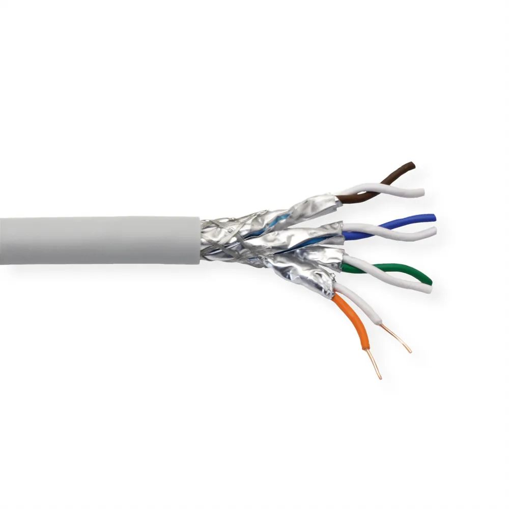 VALUE S/FTP-(PiMF-)Kabel, Cat.8 (Class I), Massivdraht, AWG22, LSOH, grau, 100 m