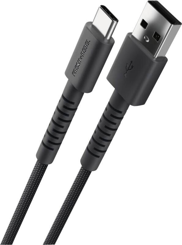 Fresh 'n Rebel USB-A zu USB-C silikon geflochtenes Kabel "FlexWave" 2m, Storm Grey