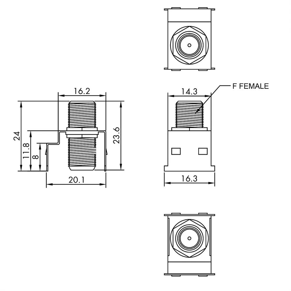 ROLINE RCA-Keystone-Kupplung, Metall, weiß