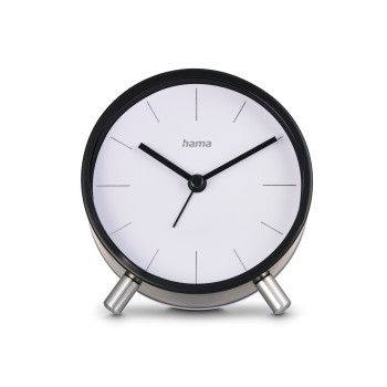 Hama Funkwecker "Flores", analog, ohne Ticken, Schwarz