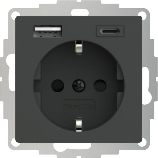 2USB STECKDOSE MIT 2 USB ANTH. MATT / JP-5503F 15W 3,0A 2U-449542