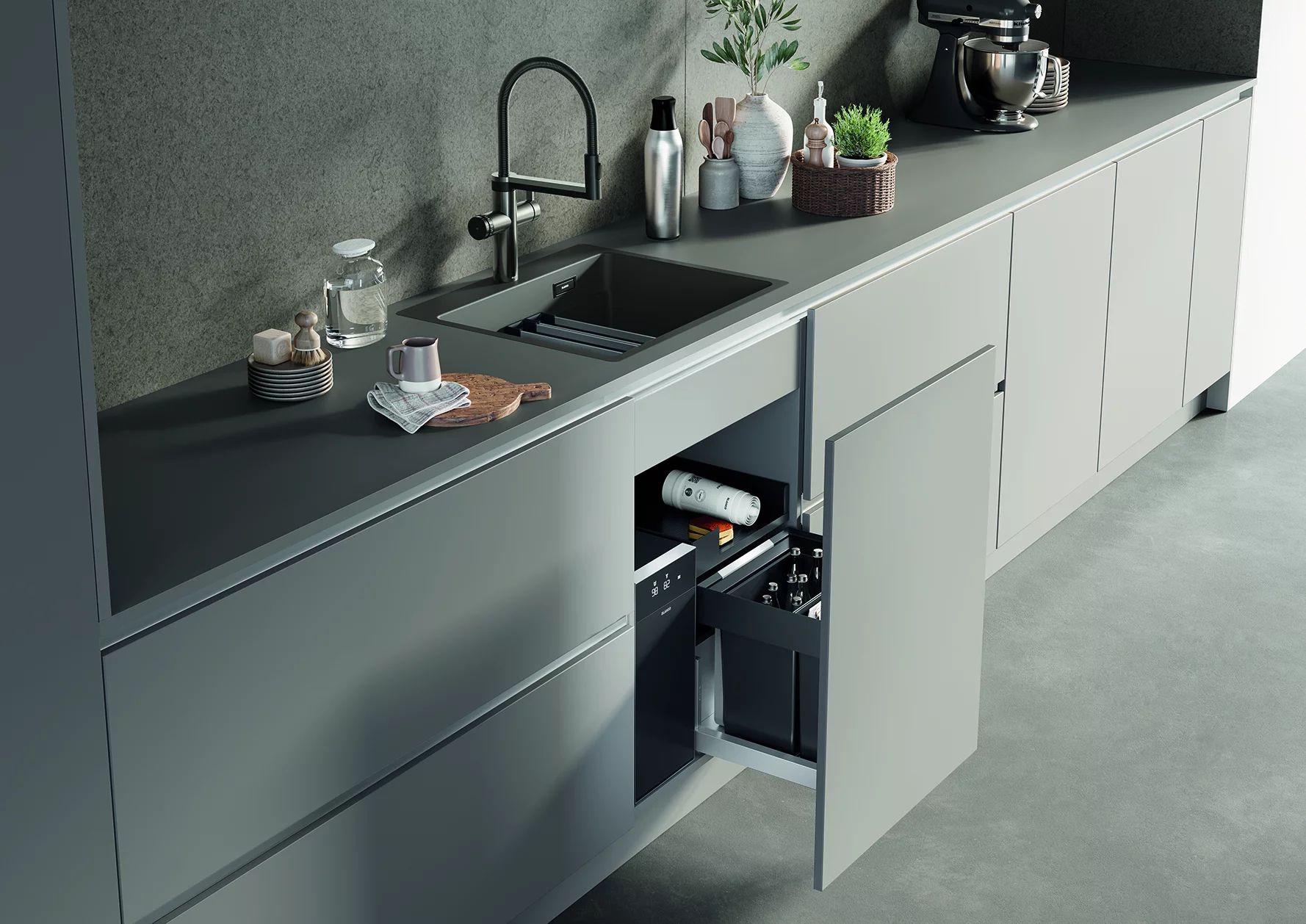 BLANCO CHOICE.All + BLANCO CHOICE Icona, satin dark steel  - SET