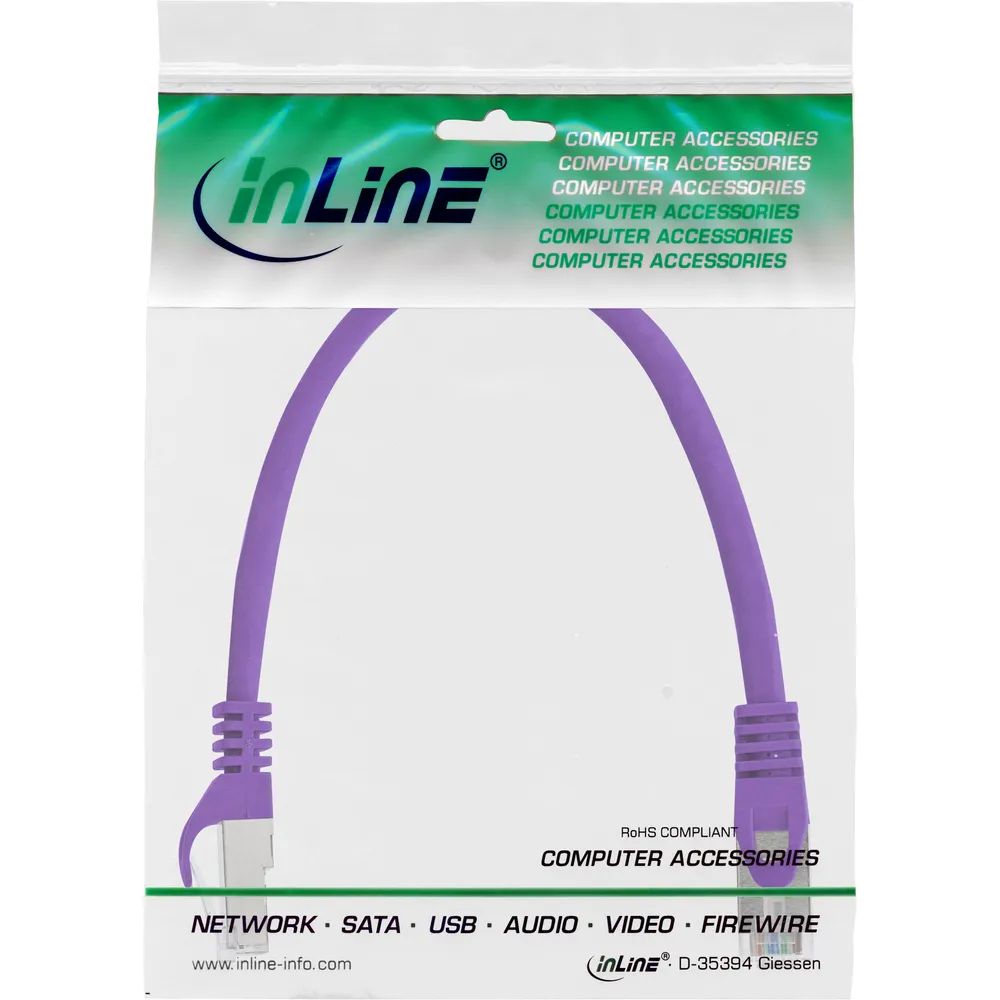InLine Patchkabel - SF/UTP - Cat.5e - violett - 0,3m