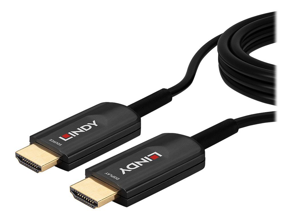 Lindy Ultra High Speed - HDMI-Kabel - HDMI männlich zu HDMI männlich - 15 m - Hybrid Kupfer/Kohlefaser - Schwarz - rund, unterstützt 8K 60 Hz (7680 x 4320)