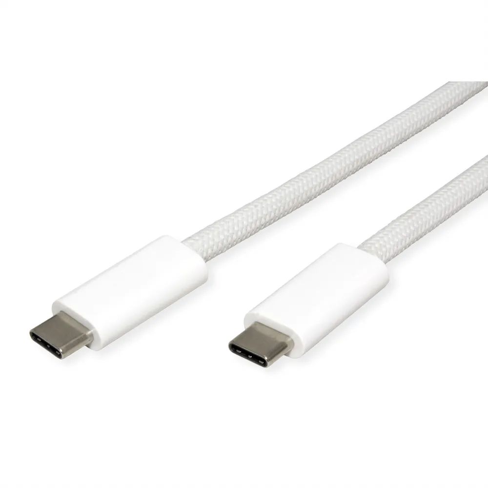 ROLINE USB4 Gen3x2 Kabel, C–C, ST/ST, 8K UHD-2, 40Gbit/s, 240W, weiß, 2 m