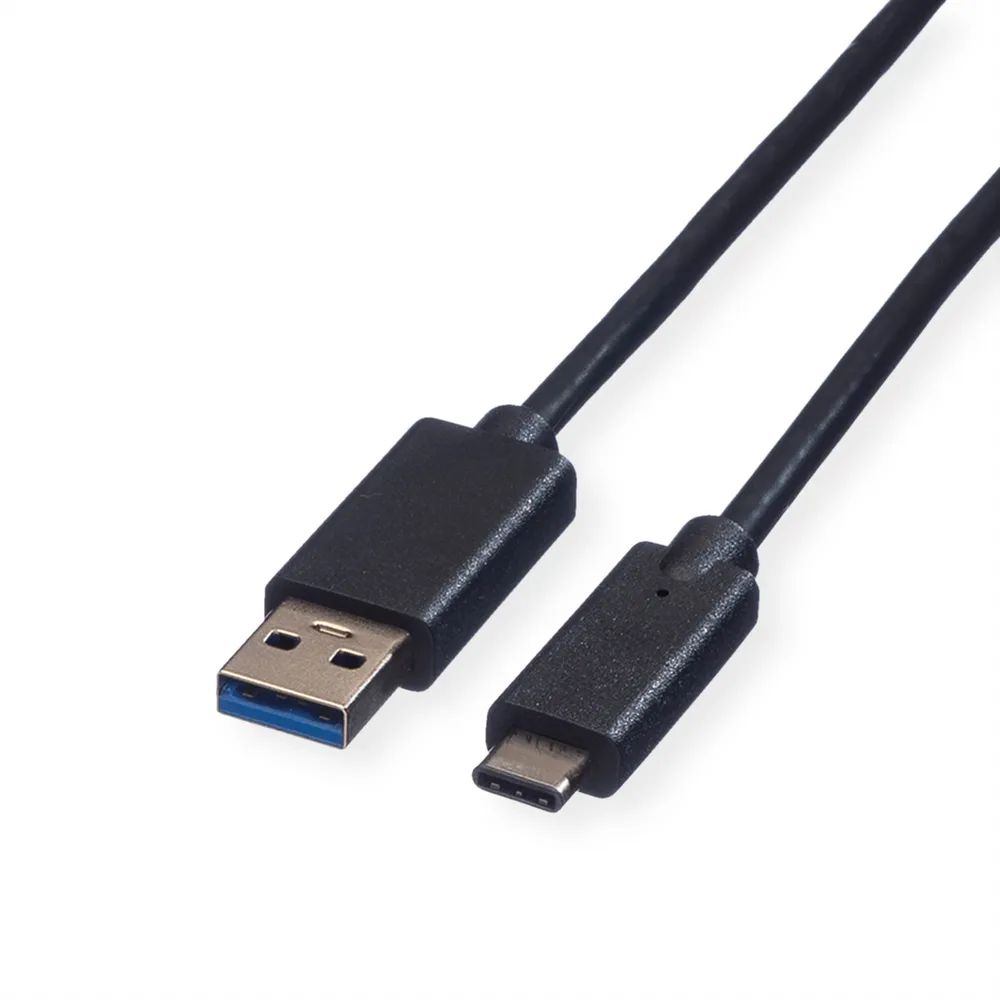 ROLINE USB 3.2 Gen 1 Kabel, USB A-C, ST/ST, schwarz, 2 m