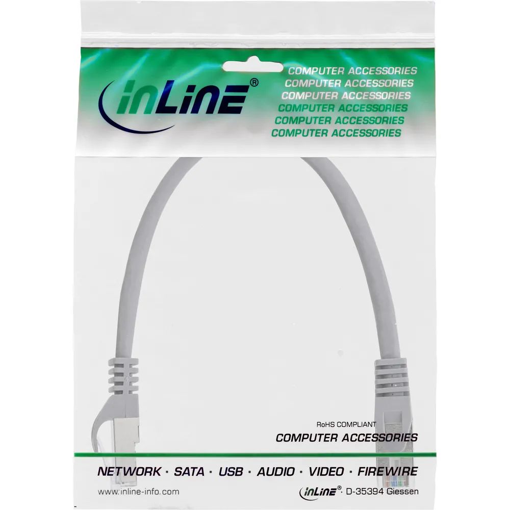 InLine Patchkabel - SF/UTP - Cat.5e - grau - 0,25m
