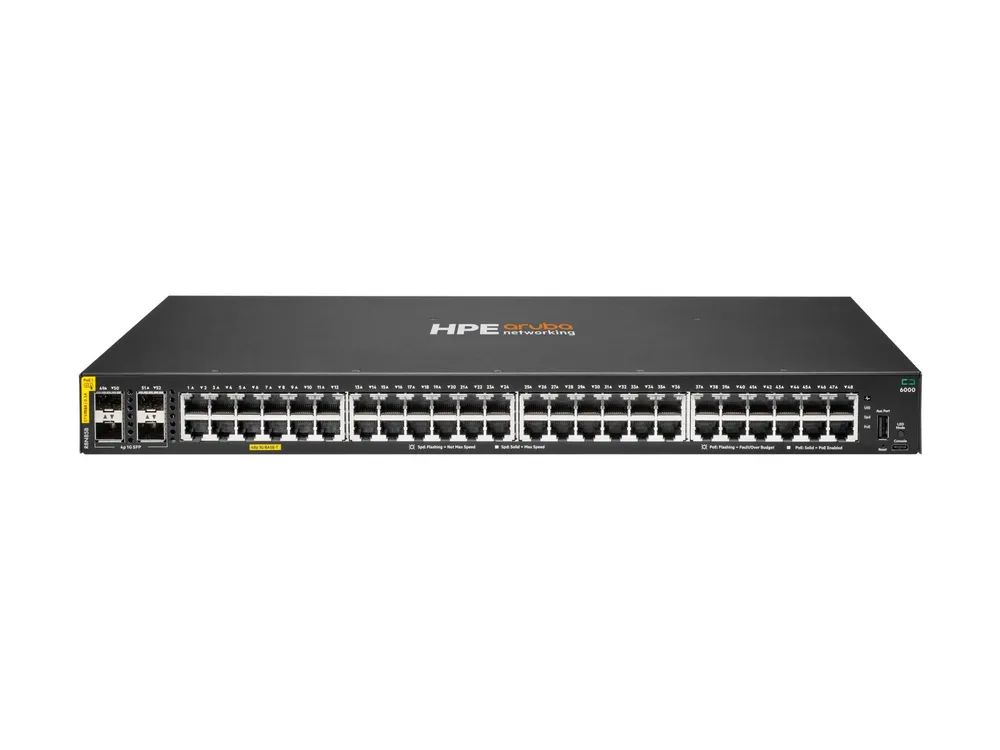 HPE Networking CX 6000 48p 10M/100M/1G Class4 PoE 4p SFP 1G 370W Switch EU - Switch