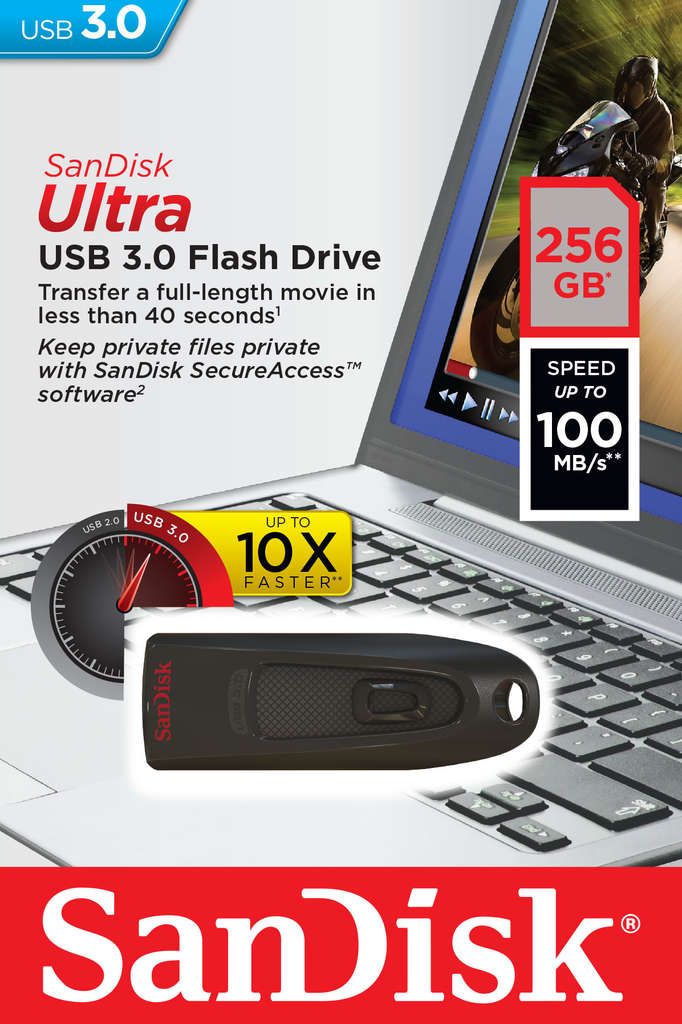 SanDisk Ultra - USB-Flash-Laufwerk - 256 GB