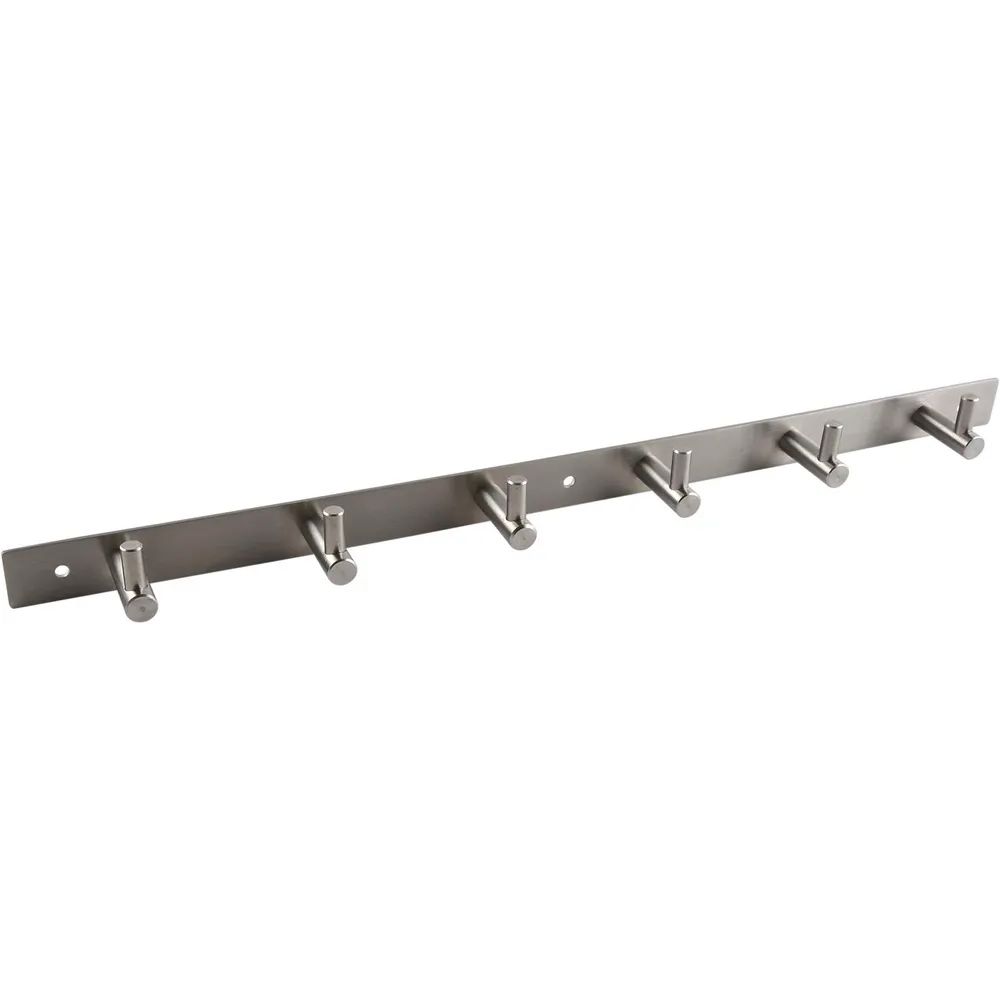 Alles im Griff Garderobenleiste Linosa mit 6 Haken, Breite 460 mm, Edelstahl gebürstet