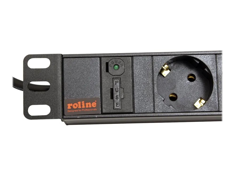 ROLINE Steckdosenleiste (Rack - einbaufähig) - 250 V - 2300 Watt - Eingabe, Eingang IEC 60320 C14 - Ausgangsanschlüsse: 8 - 1U - 48.3 cm (19")
