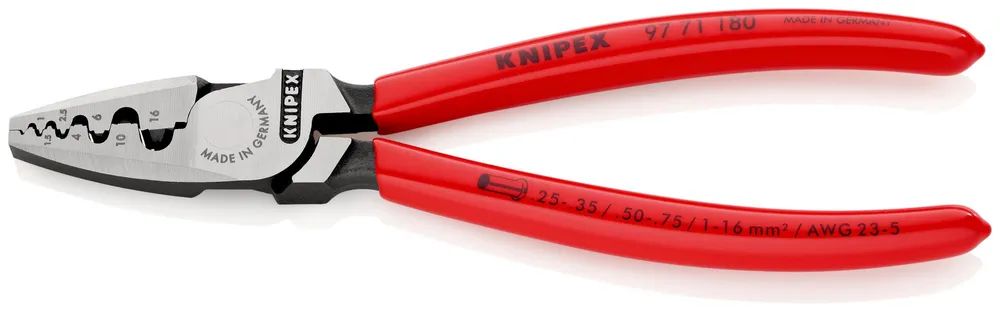 KNIPEX Crimpzange für Aderendhülsen mit Kunststoff überzogen 180 mm