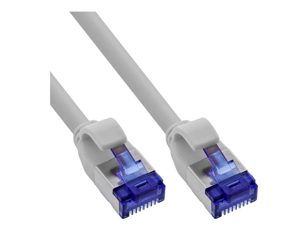 InLine Patchkabel Slim - Cat.6A - S/FTP - TPE (LSZH) flexibel - PoE - grau - 7,5m
