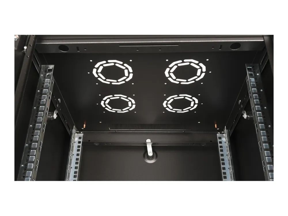 ROLINE Basic - Schrank Netzwerkschrank - Glas-Tür, 600x600 BxT - RAL 9005, Jet Black - 42HE - 48.3 cm (19")