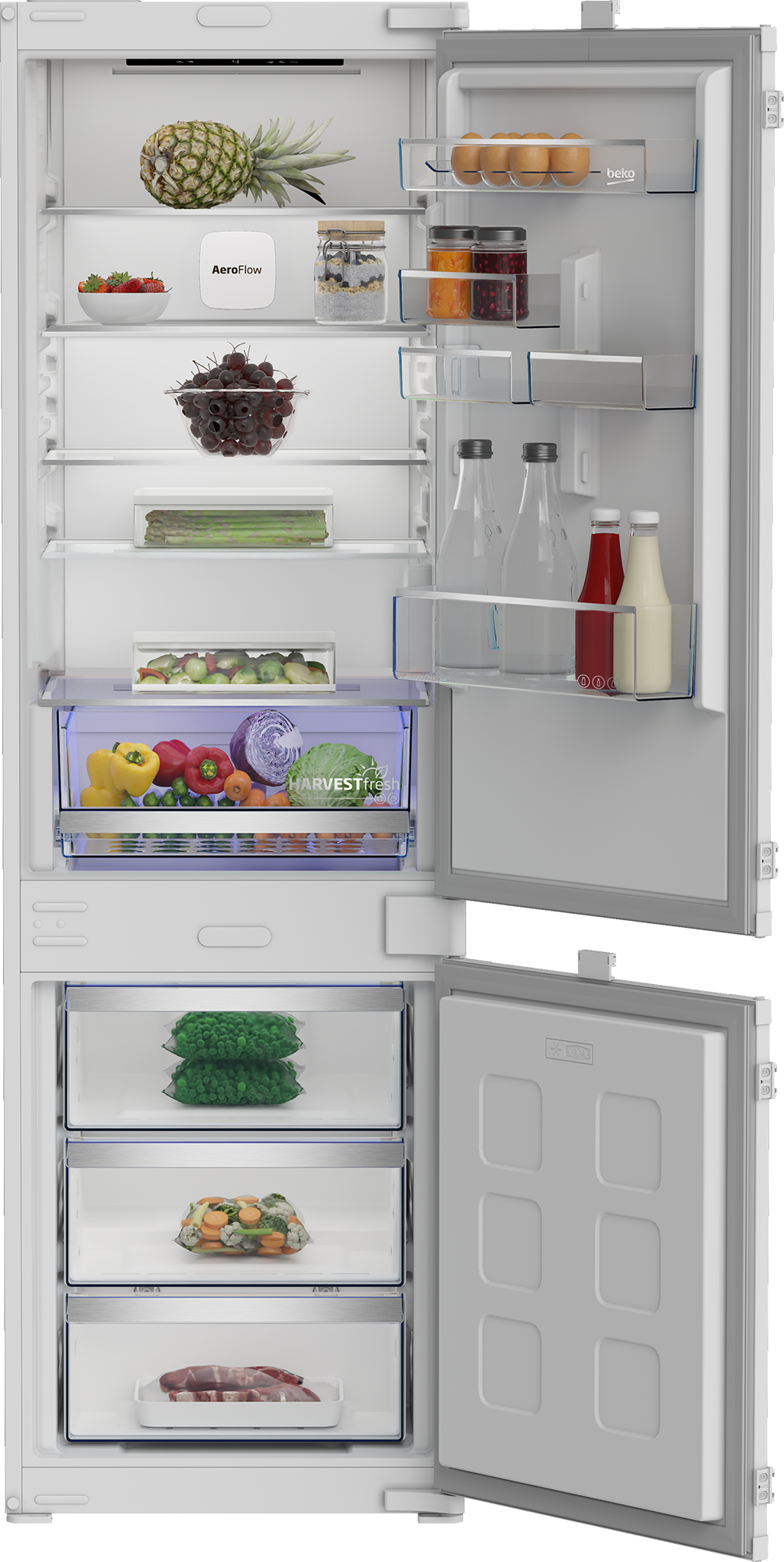 Beko B5BCNA295HS Einbau Kühl-/Gefrierkombi mit Schlepptürtechnik