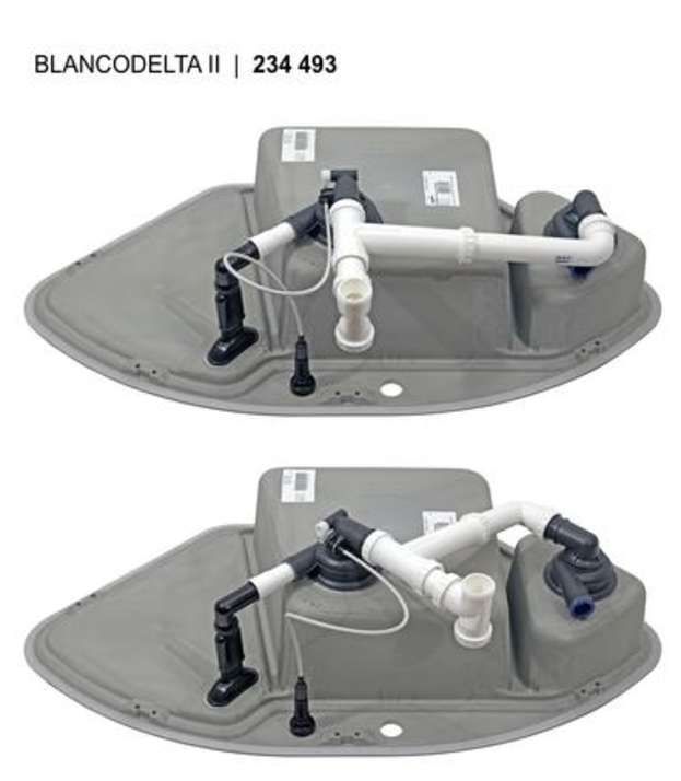 Blancodelta II SILGRANIT, mit Ablauffernbe