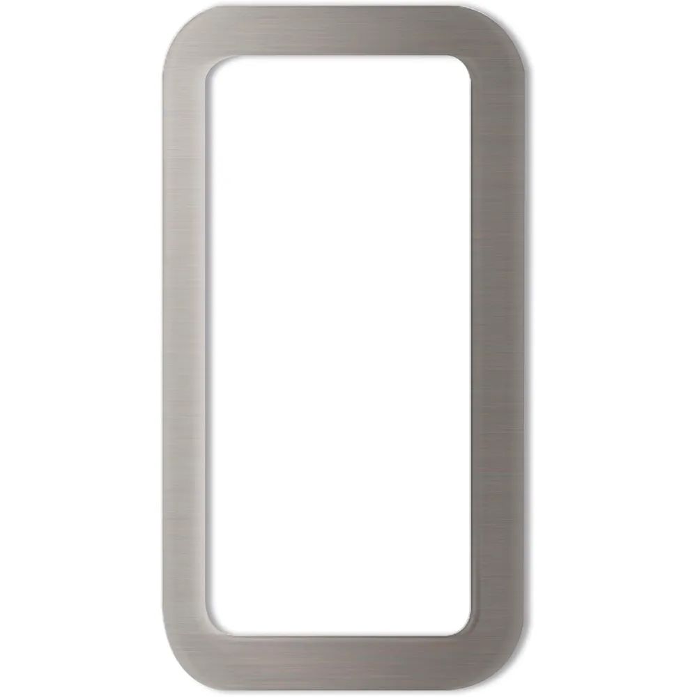 KWS Muschelgriff eckig 120x65mm, selbstklebend, Aluminium Edelstahl-Effekt