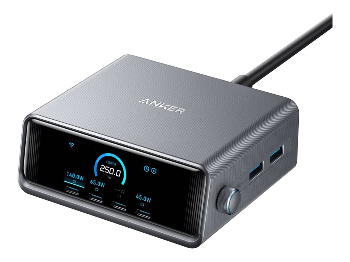 Anker Innovations Anker Prime - Netzteil - GaNPrime - 250 Watt - 5 A - 6 Ausgabeanschlussstellen (4 