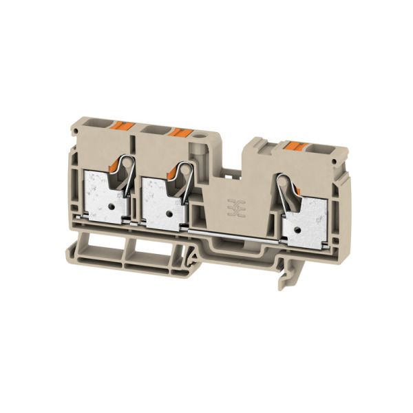 WEIDMÜLLER Durchgangs-Reihenklemme, PUSH IN, 10mm², 1000V, 57A, dunkelbeige