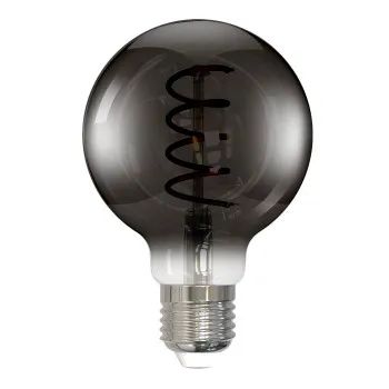 Hama LED-Filamentlampe, E27, Globe G80, smoke, klar, extra Warmweiß, dimmbar