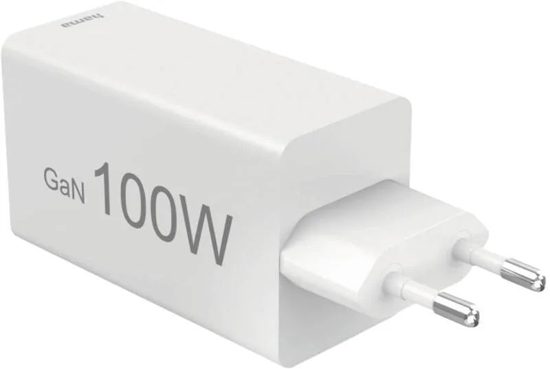 Hama Schnellladegerät mit Ladekabel USB-C, für Laptop, PD, 100 W, 1,5 m, Weiß