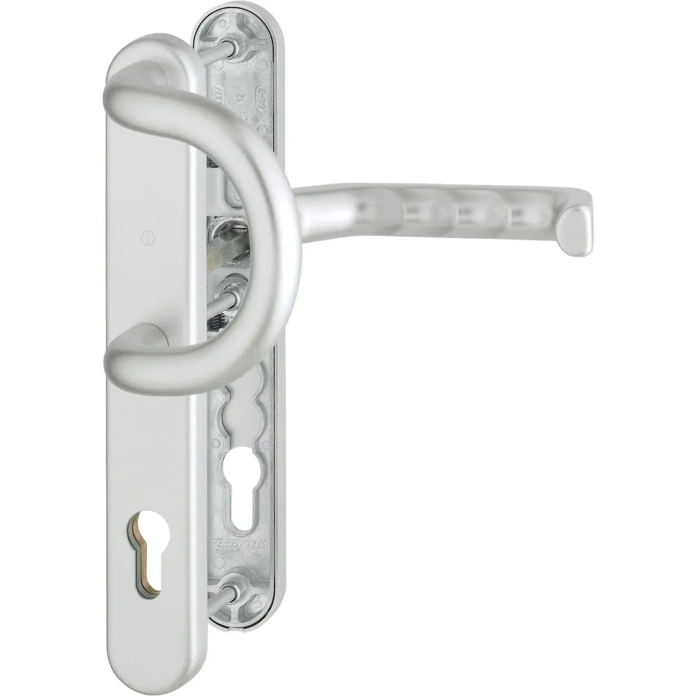 Hoppe Wechselgarnitur LIVERPOOL - Schmalschild PZ, 77-82, silber eloxiert