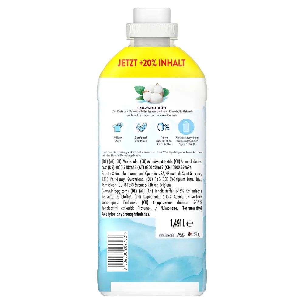 Lenor Light Frische Baumwollblüte Flasche - 1491ml