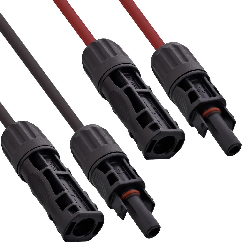 InLine Solarkabel Verlängerungs-Set inkl. Solarstecker 4mm² schwarz/rot 0,3m