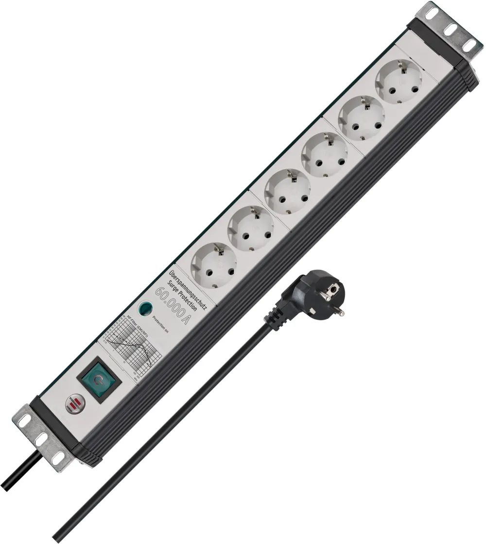 Brennenstuhl Premium-Line 19" ÜSS 6fach sw/ligrau