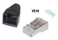 ShiverPeaks BS72057-S-10 - RJ-45 - Schwarz - Metallisch - Cat5e/6 - Gold - 10 Stück(e)