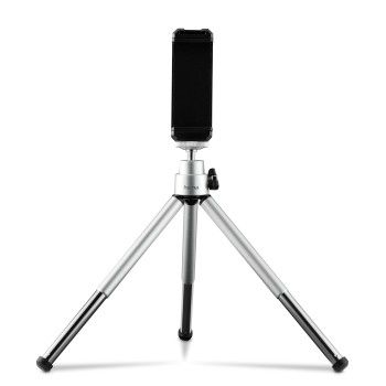 Hama Mini-Stativ "Fancy 2in1" f. Handy u. Kamera (¼"), Reisestativ, 16cm, Silber