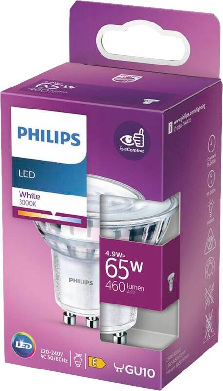 Philips Spot - 4,9 W - 65 W - GU10 - 460 lm - 15000 h - Weiß