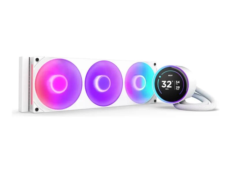 NZXT Kraken Elite 360 RGB - Prozessor-Flüssigkeitskühlsystem - mit LCD-Display - Kühlergröße: 360 mm - (für: LGA1851, LGA1700, LGA1200, LGA115x Socket, AM4, AM5)
