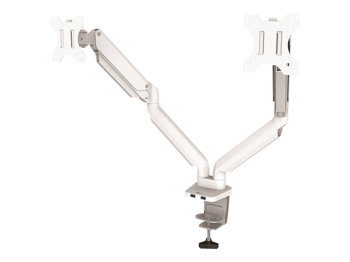 Fellowes Platinum Series - Befestigungskit - einstellbarer Doppelarm - für 2 Monitore - Aluminium - weiß - Bildschirmgröße: bis zu 68,6 cm (bis zu 27 Zoll)