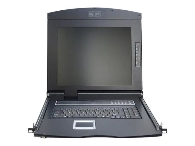 DIGITUS 17" LCD KVM Konsole, 1-Port VGA, französische Tastatur