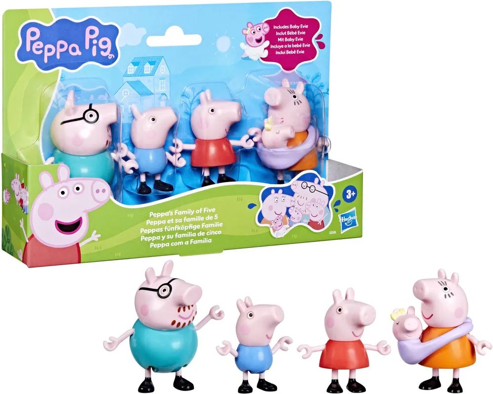 Hasbro European Trading B.V. PEP Peppas fünfköpfige Familie Figurens