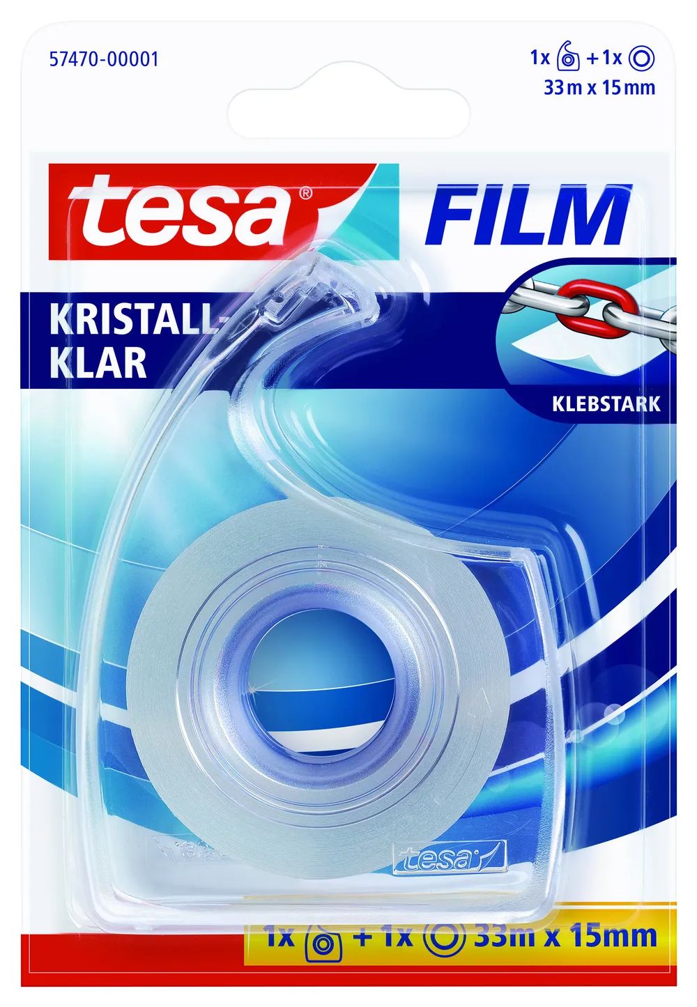 Tesa 57470 - 33 m - Transparent - Polypropylen (PP) - 15 mm - 1 Stück(e)
