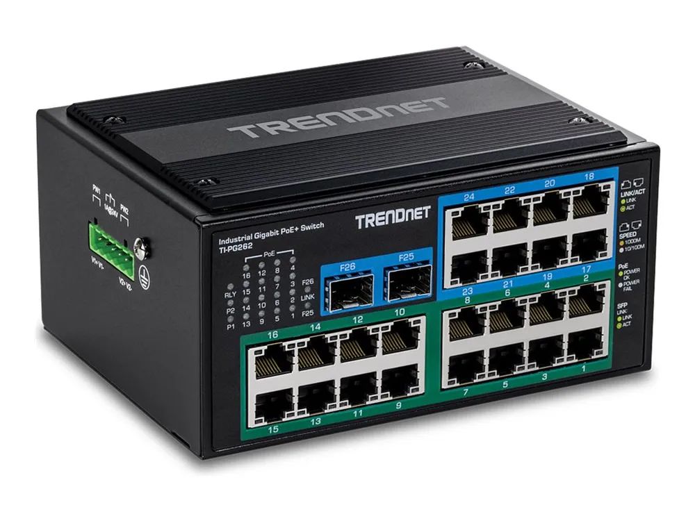 TRENDnet Hardened Industrial - Switch - 16 x 10/100/1000 (PoE+)