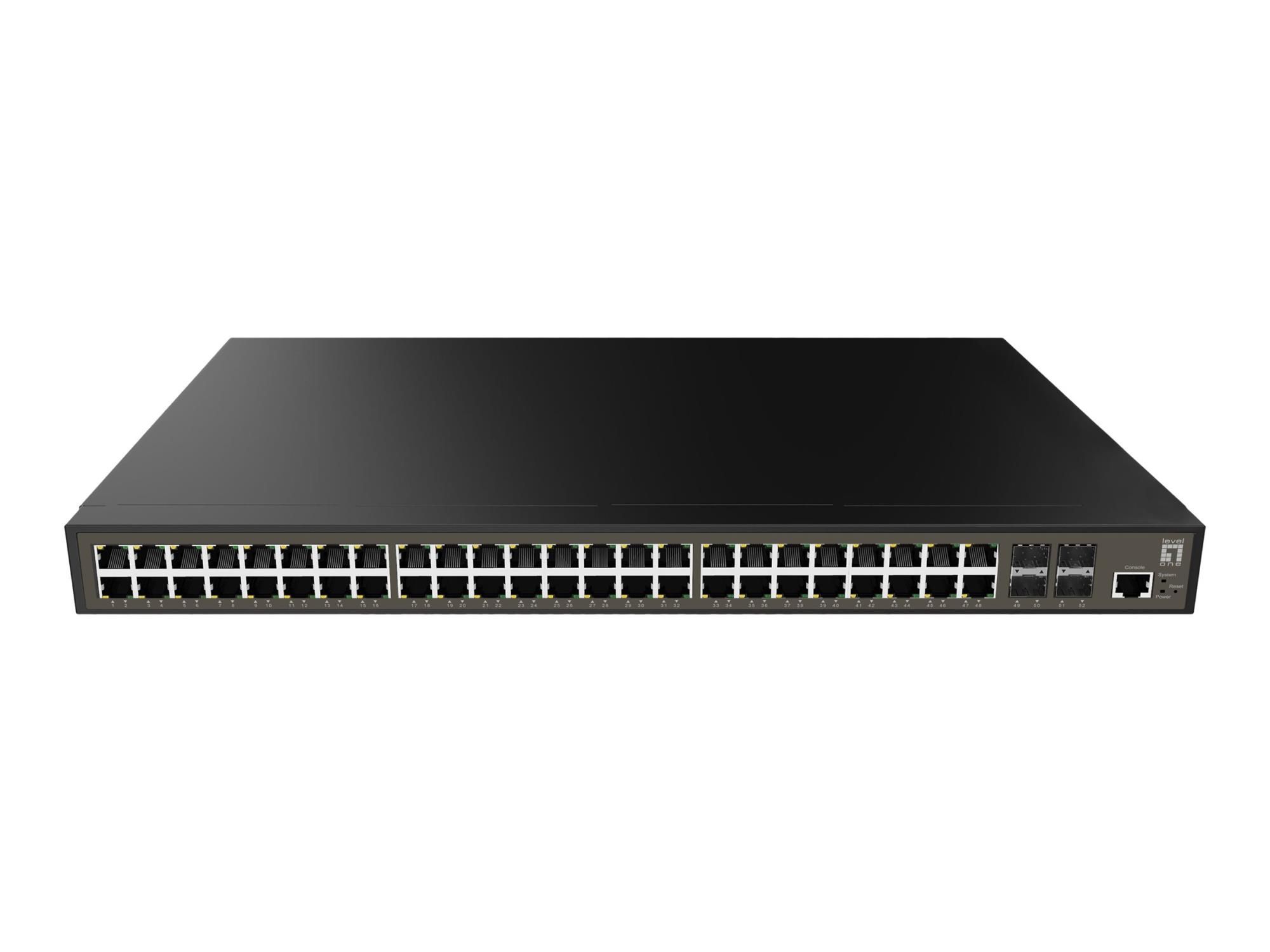 LevelOne GEL-5271 - Switch - L2+ - managed - 48 x 10/100/1000 + 4 x Gigabit SFP