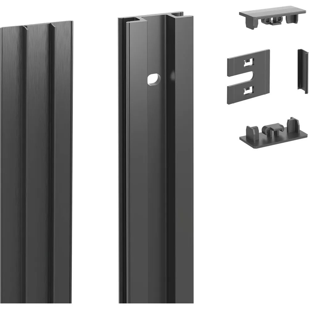 PEKA Wandprofil Standard Pecasa Aluminium gebürstet anodisiert schwarz
