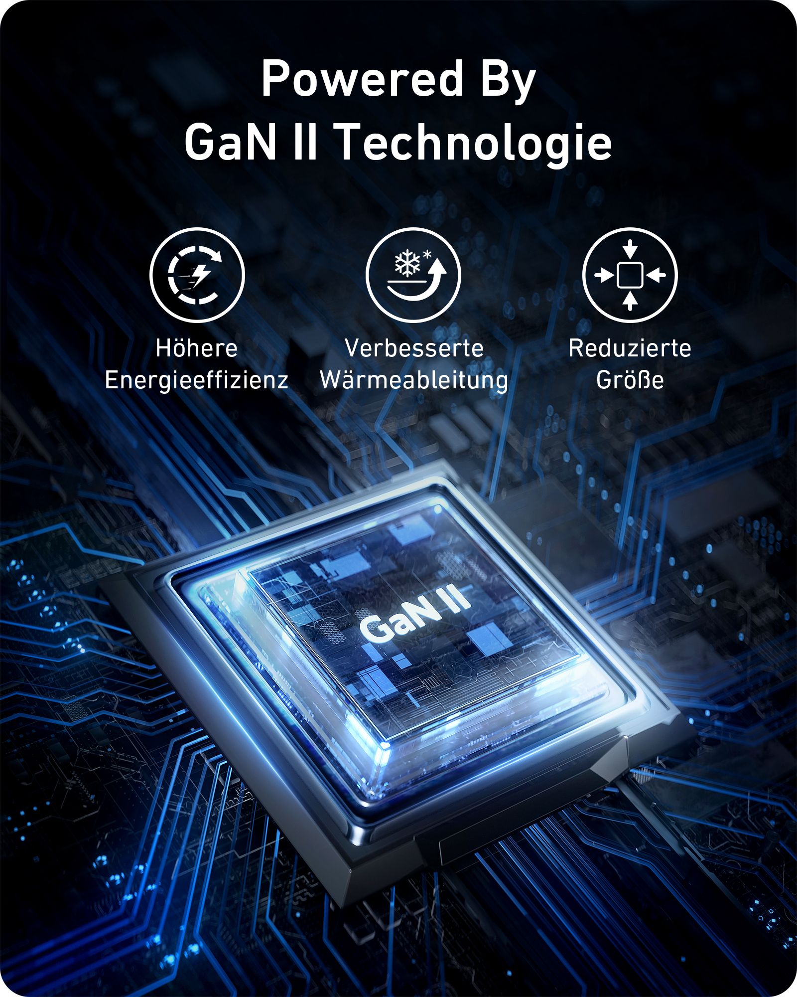 Anker Innovations Anker 736 (Nano II) - Netzteil - 100 Watt - 2.1 A - IQ 3.0 - 3 Ausgabeanschlussste