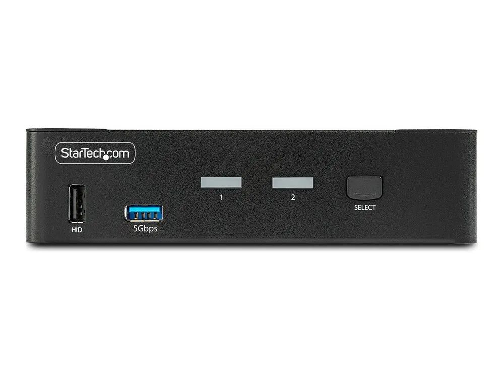 StarTech.com 2-Port DisplayPort KVM Switch, 8K 60Hz / 4K 144Hz, Single Display, DP 1.4, 2x USB 3.0 Ports, 4x USB 2.0 HID Ports, Push-Button & Hotkey Switching, TAA Compliant - OS Independent, Metal Housing (D86A2-2-PORT-8K-KVM)