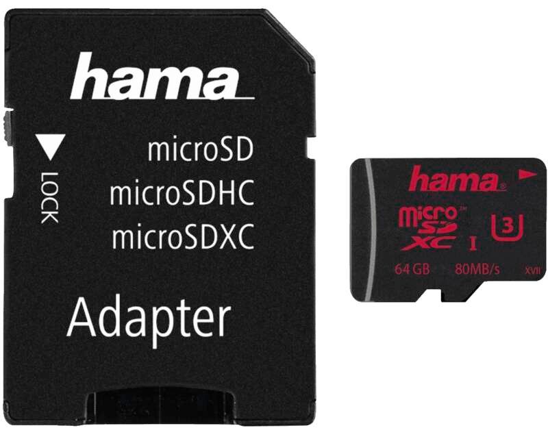 Hama 123979 MSDXC 64GB U3 UHS-I +A/M