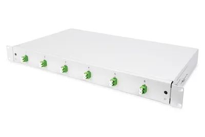 DIGITUS LWL-Spleißbox, 1HE, bestückt, 6x LC-APC DX, OS2