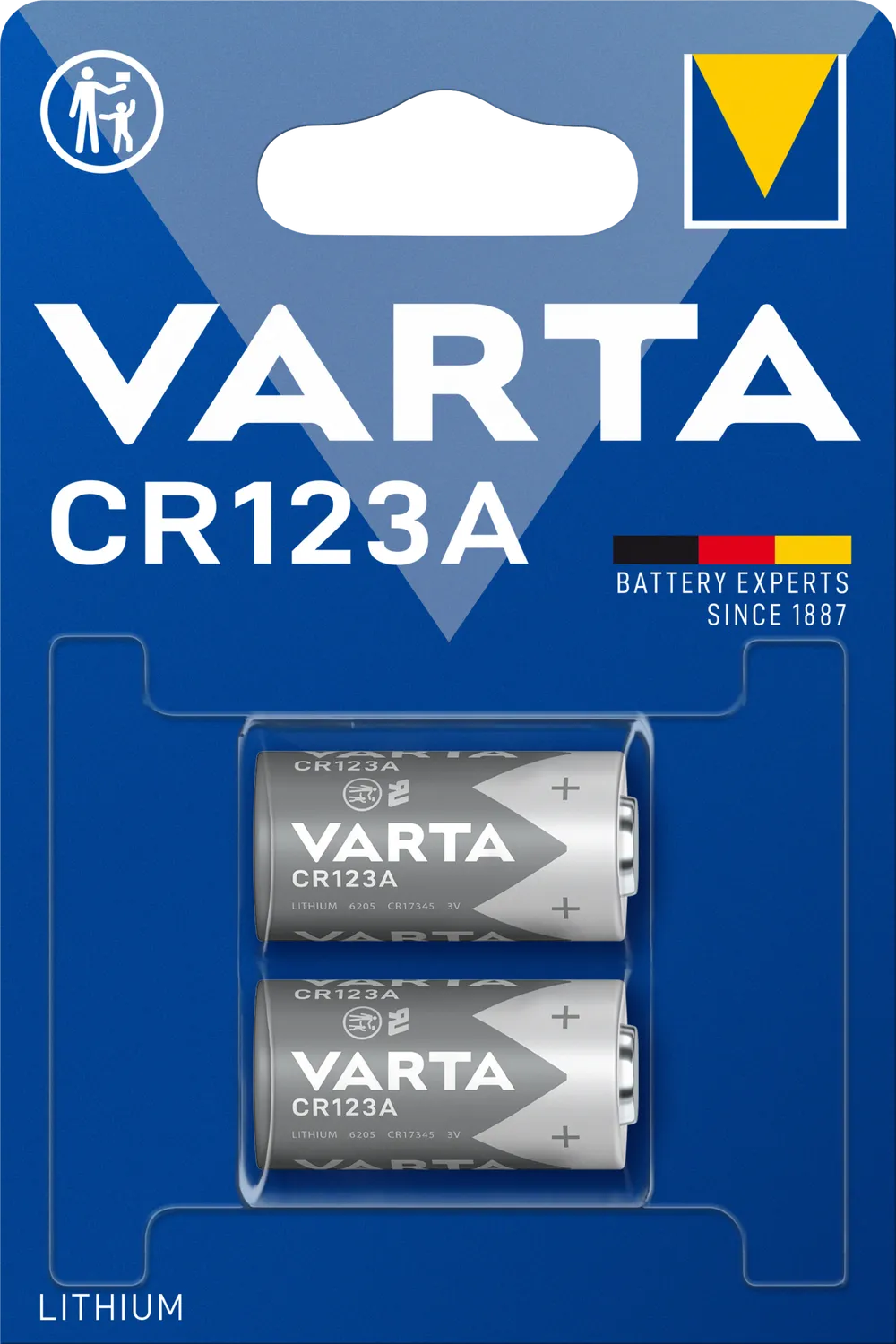 VARTA LITHIUM Cylindrical CR123A Blister 2