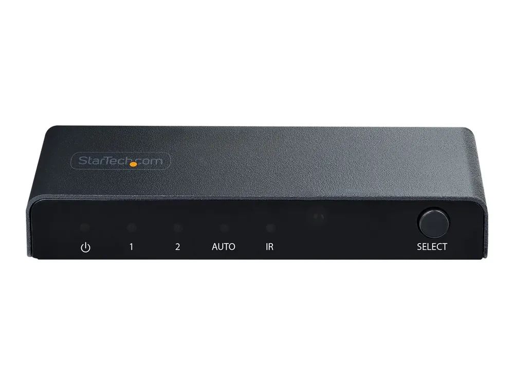 StarTech.com 2-Port 8K HDMI Switch, HDMI 2.1 Switcher 4K 120Hz/8K 60Hz UHD, HDR10+, HDMI Switch 2 In 1 Out, Auto/Manual Source Switching, Remote Control and Power Adapter Included - 7.1 Channel Audio/eARC (2PORT-HDMI-SWITCH-8K)